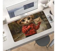 Waterproof Desk Pad 24x12 Non-Slip Rubber Cat Delivers Letter Mouse Pad for Keyboard & Laptop Foldable Office Computer Desk Mat Smooth Gaming Surface for Home Remote Work Desktop Accessories
