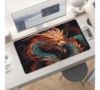 Waterproof Desk Pad 24x12 Non-Slip Rubber Chinese Dragon Mouse Pad for Keyboard & Laptop Foldable Office Computer Desk Mat Smooth Gaming Surface for Home Remote Work Desktop Accessories
