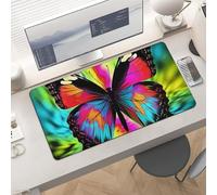 Waterproof Desk Pad 24x12 Non-Slip Rubber Colorful Butterfly Mouse Pad for Keyboard & Laptop Foldable Office Computer Desk Mat Smooth Gaming Surface for Home Remote Work Desktop Accessories