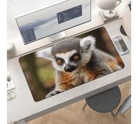 Waterproof Desk Pad 24x12 Non-Slip Rubber Cute Lemur Mouse Pad for Keyboard & Laptop Foldable Office Computer Desk Mat Smooth Gaming Surface for Home Remote Work Desktop Accessories