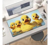 Waterproof Desk Pad 24x12 Non-Slip Rubber Cute Yellow Rubber Duck Mouse Pad for Keyboard & Laptop Foldable Office Computer Desk Mat Smooth Gaming Surface for Home Remote Work Desktop Accessories