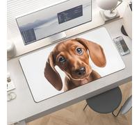 Waterproof Desk Pad 24x12 Non-Slip Rubber Dog Holding Rose Mouse Pad for Keyboard & Laptop Foldable Office Computer Desk Mat Smooth Gaming Surface for Home Remote Work Desktop Accessories