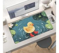 Waterproof Desk Pad 24x12 Non-Slip Rubber Duck in Rainy Pond Mouse Pad for Keyboard & Laptop Foldable Office Computer Desk Mat Smooth Gaming Surface for Home Remote Work Desktop Accessories