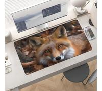 Waterproof Desk Pad 24x12 Non-Slip Rubber Fox in Leaves Mouse Pad for Keyboard & Laptop Foldable Office Computer Desk Mat Smooth Gaming Surface for Home Remote Work Desktop Accessories