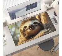 Waterproof Desk Pad 24x12 Non-Slip Rubber Funny Sloth Mouse Pad for Keyboard & Laptop Foldable Office Computer Desk Mat Smooth Gaming Surface for Home Remote Work Desktop Accessories