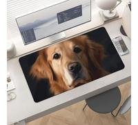 Waterproof Desk Pad 24x12 Non-Slip Rubber Golden Retriever Mouse Pad for Keyboard & Laptop Foldable Office Computer Desk Mat Smooth Gaming Surface for Home Remote Work Desktop Accessories
