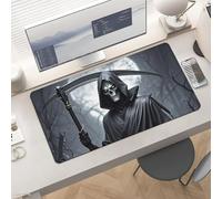 Waterproof Desk Pad 24x12 Non-Slip Rubber Grim Reaper Mouse Pad for Keyboard & Laptop Foldable Office Computer Desk Mat Smooth Gaming Surface for Home Remote Work Desktop Accessories
