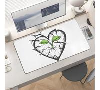 Waterproof Desk Pad 24x12 Non-Slip Rubber Heart Line Art Mouse Pad for Keyboard & Laptop Foldable Office Computer Desk Mat Smooth Gaming Surface for Home Remote Work Desktop Accessories