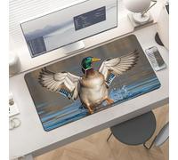 Waterproof Desk Pad 24x12 Non-Slip Rubber Hunting Flying Wild Ducks Mouse Pad for Keyboard & Laptop Foldable Office Computer Desk Mat Smooth Gaming Surface for Home Remote Work Desktop Accessories
