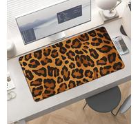 Waterproof Desk Pad 24x12 Non-Slip Rubber Leopard Mouse Pad for Keyboard & Laptop Foldable Office Computer Desk Mat Smooth Gaming Surface for Home Remote Work Desktop Accessories