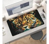 Waterproof Desk Pad 24x12 Non-Slip Rubber Leopard Mouse Pad for Keyboard & Laptop Foldable Office Computer Desk Mat Smooth Gaming Surface for Home Remote Work Desktop Accessories