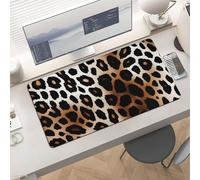Waterproof Desk Pad 24x12 Non-Slip Rubber Leopard Print Mouse Pad for Keyboard & Laptop Foldable Office Computer Desk Mat Smooth Gaming Surface for Home Remote Work Desktop Accessories