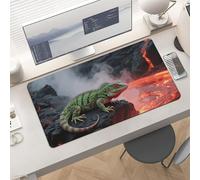 Waterproof Desk Pad 24x12 Non-Slip Rubber Lizard by Magma Lake Mouse Pad for Keyboard & Laptop Foldable Office Computer Desk Mat Smooth Gaming Surface for Home Remote Work Desktop Accessories