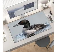 Waterproof Desk Pad 24x12 Non-Slip Rubber Loon Nature Bird Mouse Pad for Keyboard & Laptop Foldable Office Computer Desk Mat Smooth Gaming Surface for Home Remote Work Desktop Accessories