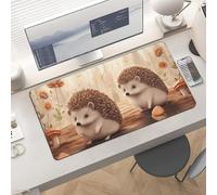 Waterproof Desk Pad 24x12 Non-Slip Rubber Lovely Hedgehog Mouse Pad for Keyboard & Laptop Foldable Office Computer Desk Mat Smooth Gaming Surface for Home Remote Work Desktop Accessories