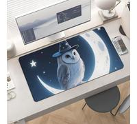 Waterproof Desk Pad 24x12 Non-Slip Rubber Magic - Hat Owl Mouse Pad for Keyboard & Laptop Foldable Office Computer Desk Mat Smooth Gaming Surface for Home Remote Work Desktop Accessories