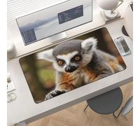 Waterproof Desk Pad 24x12 Non-Slip Rubber Monkey Lemur Cute Mouse Pad for Keyboard & Laptop Foldable Office Computer Desk Mat Smooth Gaming Surface for Home Remote Work Desktop Accessories