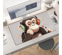 Waterproof Desk Pad 24x12 Non-Slip Rubber Music Monkey Mouse Pad for Keyboard & Laptop Foldable Office Computer Desk Mat Smooth Gaming Surface for Home Remote Work Desktop Accessories