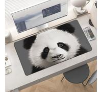 Waterproof Desk Pad 24x12 Non-Slip Rubber Panda Bear Head Mouse Pad for Keyboard & Laptop Foldable Office Computer Desk Mat Smooth Gaming Surface for Home Remote Work Desktop Accessories