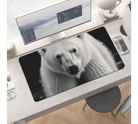 Waterproof Desk Pad 24x12 Non-Slip Rubber Polar Bear Mouse Pad for Keyboard & Laptop Foldable Office Computer Desk Mat Smooth Gaming Surface for Home Remote Work Desktop Accessories