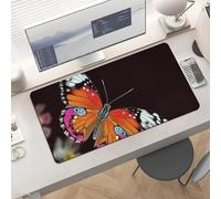 Waterproof Desk Pad 24x12 Non-Slip Rubber Pretty Butterfly Mouse Pad for Keyboard & Laptop Foldable Office Computer Desk Mat Smooth Gaming Surface for Home Remote Work Desktop Accessories
