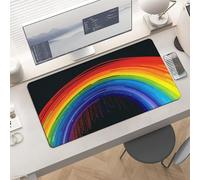 Waterproof Desk Pad 24x12 Non-Slip Rubber Rainbow Mouse Pad for Keyboard & Laptop Foldable Office Computer Desk Mat Smooth Gaming Surface for Home Remote Work Desktop Accessories