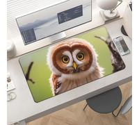 Waterproof Desk Pad 24x12 Non-Slip Rubber Real Cute Owls Mouse Pad for Keyboard & Laptop Foldable Office Computer Desk Mat Smooth Gaming Surface for Home Remote Work Desktop Accessories