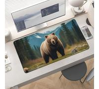 Waterproof Desk Pad 24x12 Non-Slip Rubber River Bear Mouse Pad for Keyboard & Laptop Foldable Office Computer Desk Mat Smooth Gaming Surface for Home Remote Work Desktop Accessories
