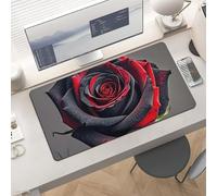 Waterproof Desk Pad 24x12 Non-Slip Rubber Rose Mouse Pad for Keyboard & Laptop Foldable Office Computer Desk Mat Smooth Gaming Surface for Home Remote Work Desktop Accessories
