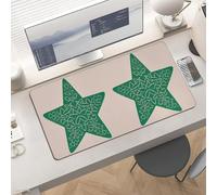 Waterproof Desk Pad 24x12 Non-Slip Rubber Star Green Mouse Pad for Keyboard & Laptop Foldable Office Computer Desk Mat Smooth Gaming Surface for Home Remote Work Desktop Accessories