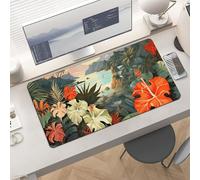Waterproof Desk Pad 24x12 Non-Slip Rubber Summer Hawaiian Mouse Pad for Keyboard & Laptop Foldable Office Computer Desk Mat Smooth Gaming Surface for Home Remote Work Desktop Accessories