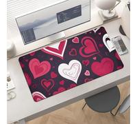 Waterproof Desk Pad 24x12 Non-Slip Rubber Sweet Love Mouse Pad for Keyboard & Laptop Foldable Office Computer Desk Mat Smooth Gaming Surface for Home Remote Work Desktop Accessories