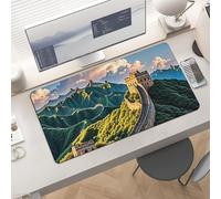 Waterproof Desk Pad 24x12 Non-Slip Rubber The Great Wall Mouse Pad for Keyboard & Laptop Foldable Office Computer Desk Mat Smooth Gaming Surface for Home Remote Work Desktop Accessories