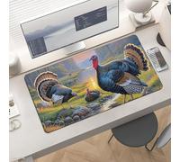 Waterproof Desk Pad 24x12 Non-Slip Rubber Turkey Meeting Mouse Pad for Keyboard & Laptop Foldable Office Computer Desk Mat Smooth Gaming Surface for Home Remote Work Desktop Accessories
