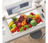 Waterproof Desk Pad 24x12 Non-slip Rubber Variety Fresh Vegetables Fruits Mouse Pad for Keyboard & Laptop Foldable Office Computer Desk Mat Smooth Gaming Surface for Home Remote Work Desktop Accessori