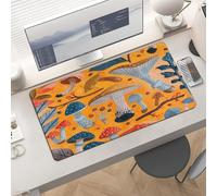 Waterproof Desk Pad 24x12 Non-Slip Rubber Various Mushrooms Mouse Pad for Keyboard & Laptop Foldable Office Computer Desk Mat Smooth Gaming Surface for Home Remote Work Desktop Accessories