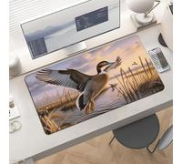 Waterproof Desk Pad 24x12 Non-Slip Rubber Wild Ducks Flying Mouse Pad for Keyboard & Laptop Foldable Office Computer Desk Mat Smooth Gaming Surface for Home Remote Work Desktop Accessories