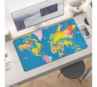 Waterproof Desk Pad 24x12 Non-Slip Rubber World Map Mouse Pad for Keyboard & Laptop Foldable Office Computer Desk Mat Smooth Gaming Surface for Home Remote Work Desktop Accessories