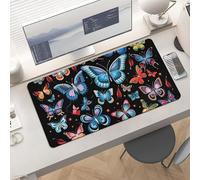 Waterproof Desk Pad 24x12 Non-Slip Rubber Zeeland Butterfly Mouse Pad for Keyboard & Laptop Foldable Office Computer Desk Mat Smooth Gaming Surface for Home Remote Work Desktop Accessories