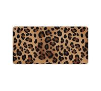 Waterproof Desk Pad Mouse Mat 24x12 Large Non-Slip Rubber Base Smooth Surface for Gaming Office Foldable Portable Leopard Print Desk Protector for Laptop Keyboard Accessories