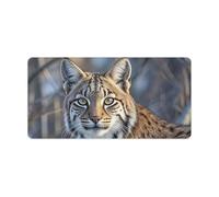 Waterproof Desk Pad Mouse Mat 24x12 Large Non-Slip Rubber Base Smooth Surface for Gaming Office Foldable Portable Wild Bobcat Desk Protector for Laptop Keyboard Accessories