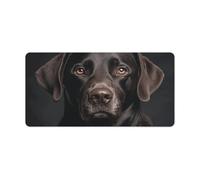 Waterproof Desk Pad Mouse Mat 24x12 Large Non-Slip Rubber Base Smooth Surface for Gaming Office Foldable Portable Black Lab Dog Desk Protector for Laptop Keyboard Accessories