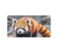 Waterproof Desk Pad Mouse Mat 24x12 Large Non-Slip Rubber Base Smooth Surface for Gaming Office Foldable Portable Little Red Panda Animal Desk Protector for Laptop Keyboard Accessories