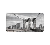Waterproof Desk Pad Mouse Mat 24x12 Large Non-Slip Rubber Base Smooth Surface for Gaming Office Foldable Portable Brooklyn Bridge Desk Protector for Laptop Keyboard Accessories