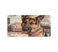 Waterproof Desk Pad Mouse Mat 24x12 Large Non-Slip Rubber Base Smooth Surface for Gaming Office Foldable Portable Funny German Shepherd Desk Protector for Laptop Keyboard Accessories