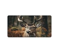 Waterproof Desk Pad Mouse Mat 24x12 Large Non-Slip Rubber Base Smooth Surface for Gaming Office Foldable Portable Wild Deer Desk Protector for Laptop Keyboard Accessories