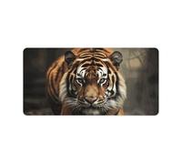 Waterproof Desk Pad Mouse Mat 24x12 Large Non-Slip Rubber Base Smooth Surface for Gaming Office Foldable Portable Wild Animals Tiger Desk Protector for Laptop Keyboard Accessories
