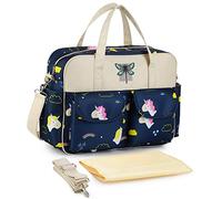 Waterproof Diaper Tote Travel Duffel Bags Nylon Multi Pocket Shoulder Bags Weekender Luggage Tote Baby Bag with Changing Pad (Rainbow)