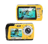 Waterproof Digital Camera, 10ft Underwater Cameras Full HD 4K 56MP Video Recorder Selfie Dual Screens with 18X Digital Zoom, Flashlight, for Snorkeling, Surfing, Swimming