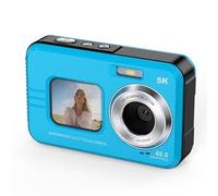 Waterproof Digital Camera 5K Ultra HD, 48MP, Dual Screens (2.8" Rear & 1.7" Front), 16X Zoom, Autofocus, Underwater Camera IP68, Compact for Travel & Vlogging (Blue)